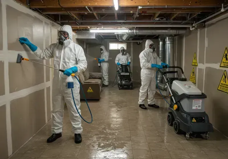 Basement Moisture Removal and Structural Drying process in Bowbells, ND